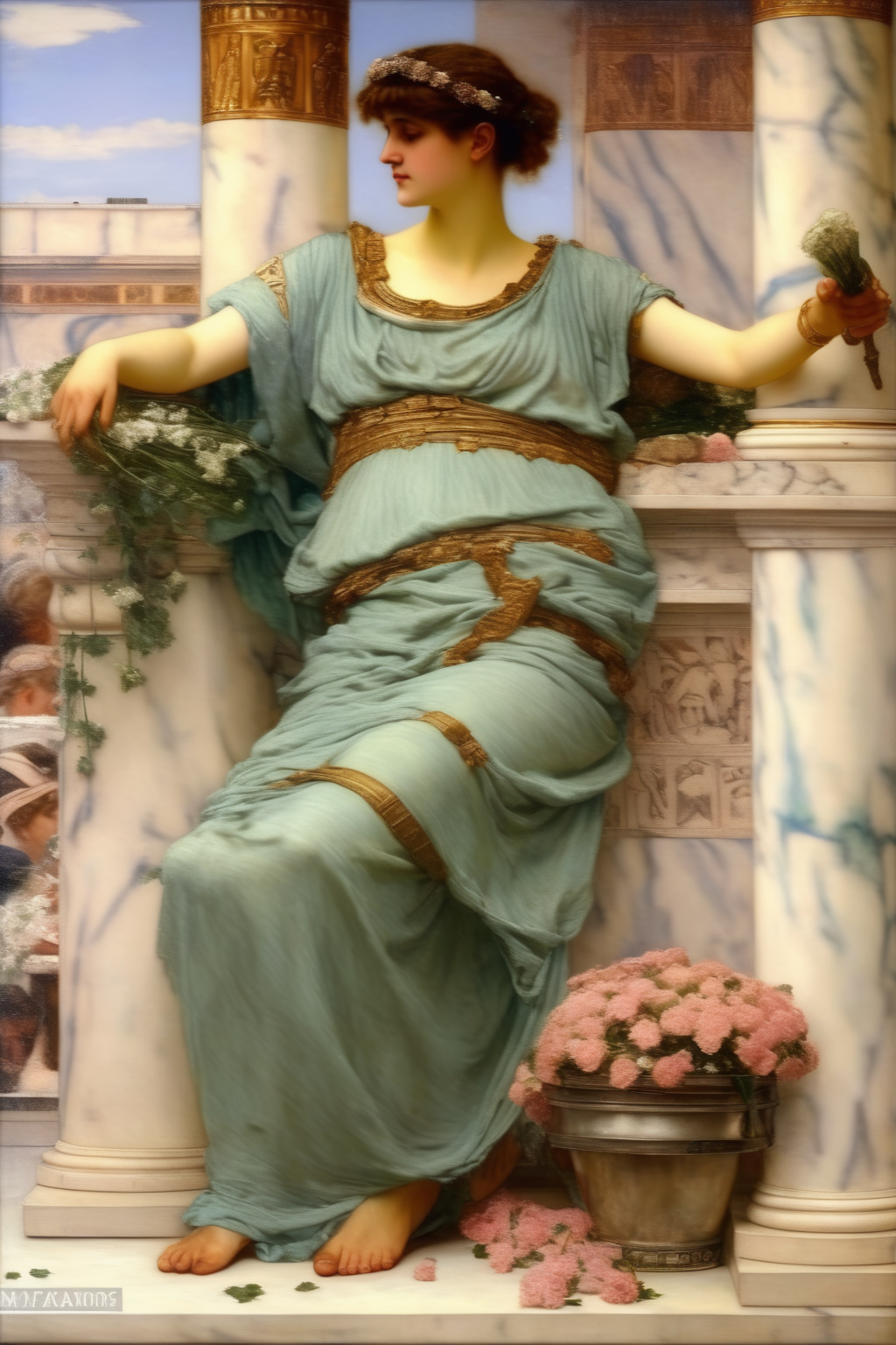 <lora:Lawrence Alma Tadema Style:1>Lawrence Alma Tadema Style - painting in the style of Sir Lawrence Alma-Tadema