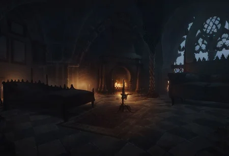 score_9, score_8_up, score_7_up, score_6, score_5,
gwentstyle, concept art, realistic, dark theme, low light,
no human, no person,
medieval living room, stone walls, torchlight, gothic architecture, stone tiles, ornate rug, fireplace, concept art, realistic, dark theme, low light,