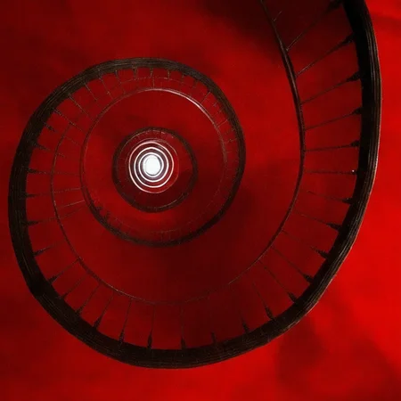 <lora:SDXL_only_red2_Sa_May_v3:1> red, a spiral staircase