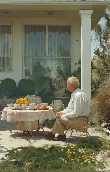 masterpiece,best quality,<lora:tbh157-sdxl:1>,illustration,style of Larry Sultan, portrait of man