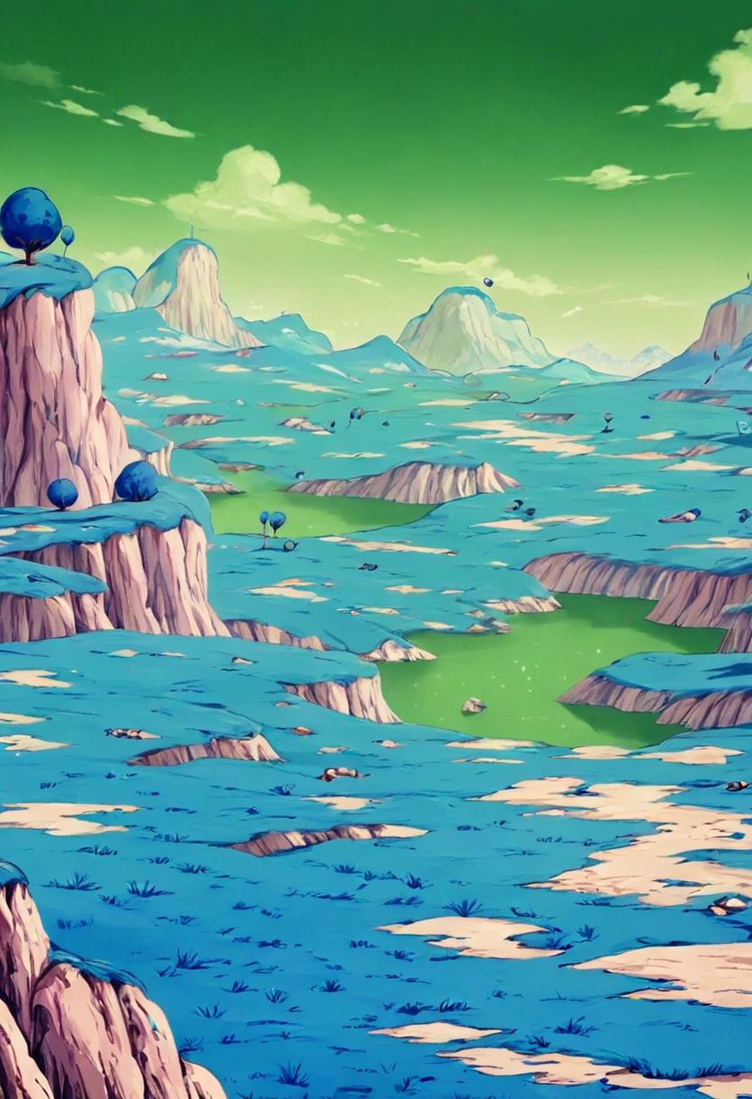 Create a Namek Background ,masterpiece, ultra detailed, 8k, highly quality