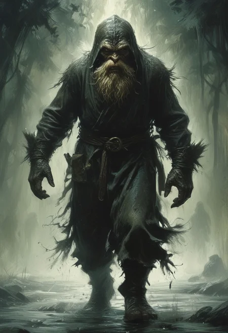 A Fine Day to Exit, top hard light, Dark environment, black over black, highly detailed, masterful painting in the style of Anders Zorn | Marco Mazzoni | Yuri Ivanovich, Aleksi Briclot, Jeff Simpson, oil on canvas