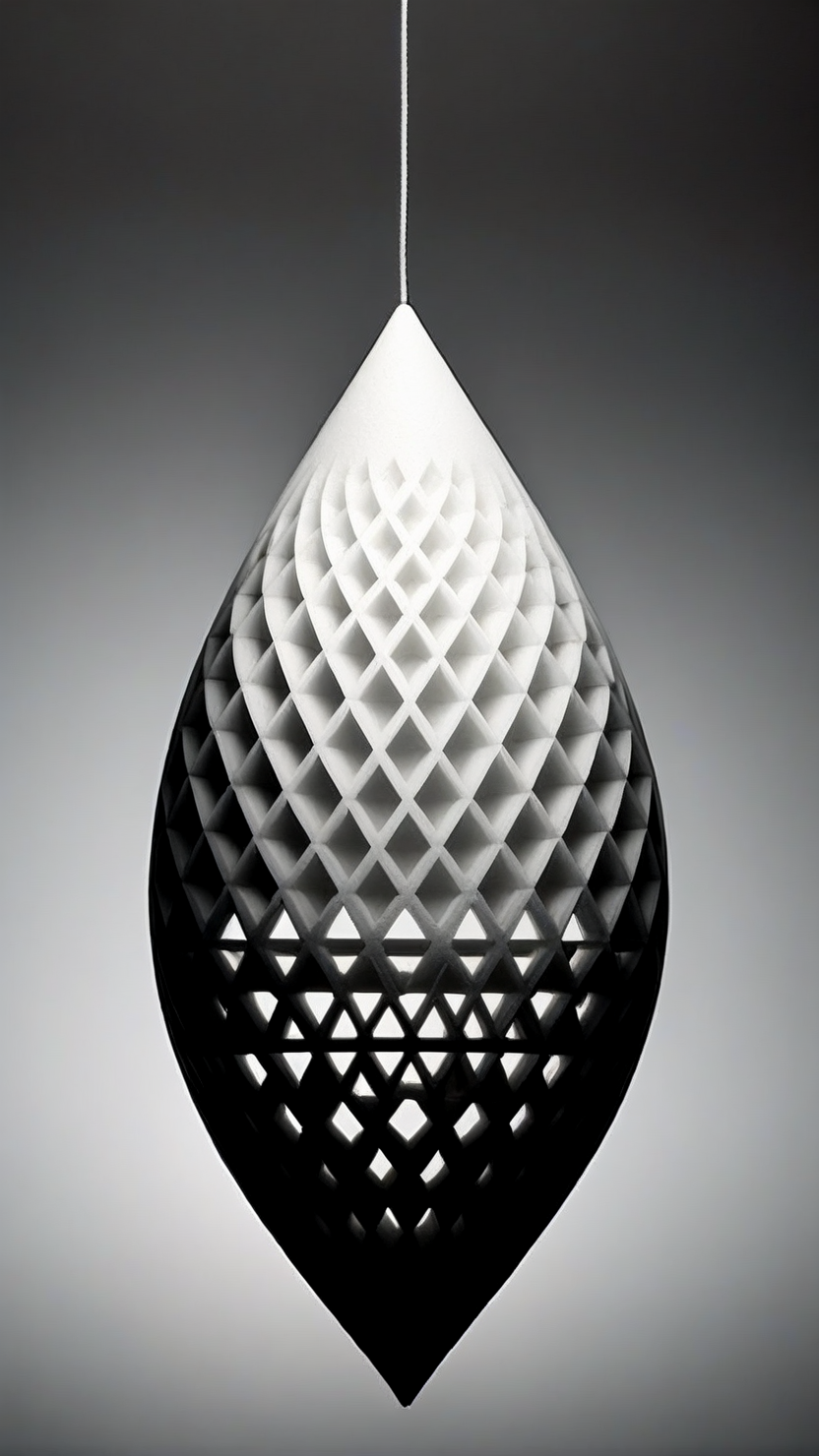 <lora:3DPrintingXL:1>,whitemold,3d printed mold,art style,greyscale,monochrome, 1geometric teardrop, solo, sleek reflective surface, etched patterns, symmetrical, suspended in mid-air, glowing softly from within, creating a sense of quiet serenity