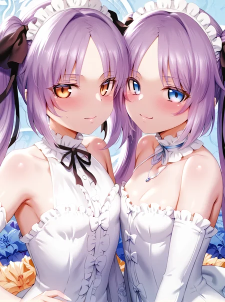 detailed background, shiny skin, posing, rating safe,
<lora:mdastarou.pony:1>
mdastarou, eusthe, 2girls,
upper body,