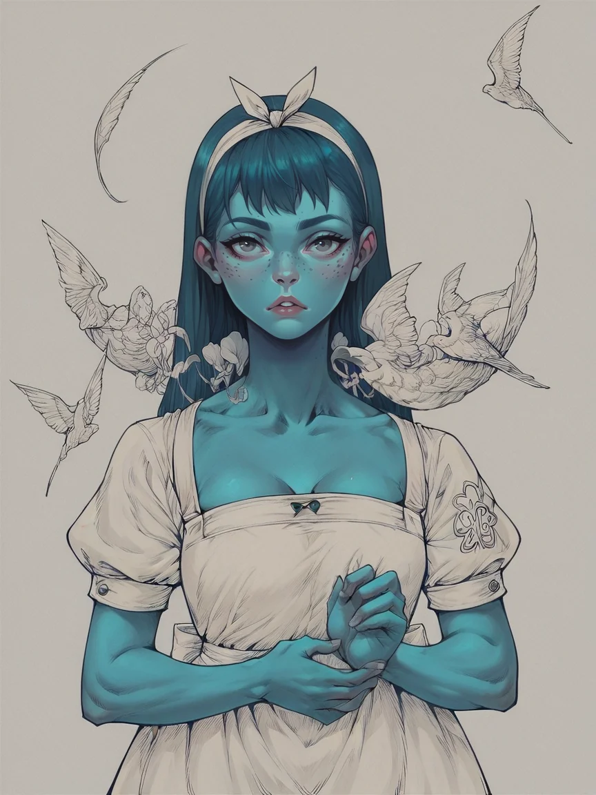 score_9, score_8_up, score_7_up, score_6_up, score_5_up, score_4_up, <lora:blu3p4rtXLP2:0.7> blu3p4rt, alice in alice in wonderland,