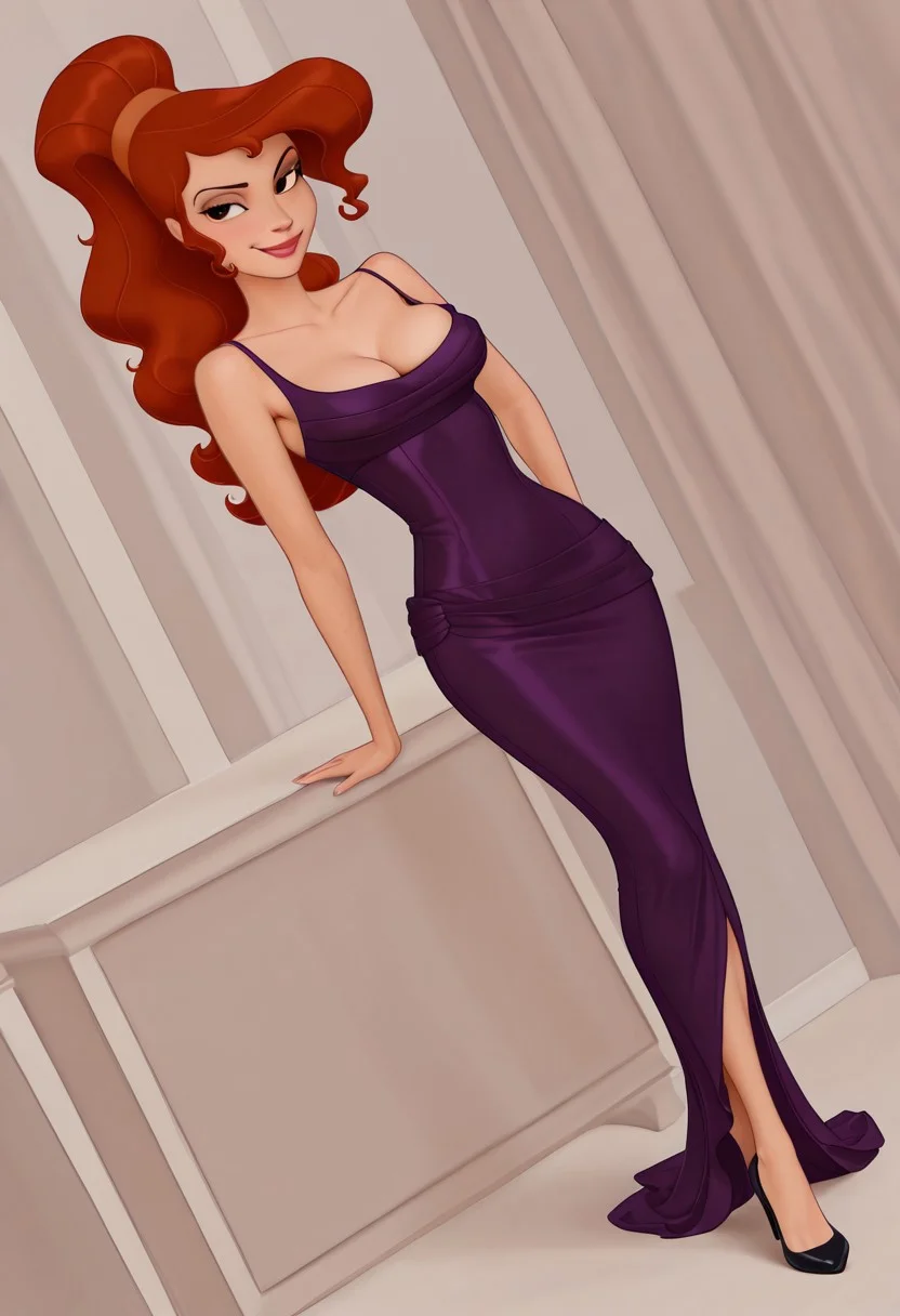 masterpiece, best quality, highly detailed, score_9, score_8_up, score_7_up, easynegative, Expressiveh, portrait, close up,
1girl, (solo), Disney, Megara (Hercules), Megara, slim, thin, skinny, tiny, small, small body, petite, brown eye colors, female, cute, cute girl, (natural breasts), natural skin, dynamic angle, pale skin, looking at viewer, clothes too small, arroused, erotic, posing, looking at viewer, prom, sexy prom, sexy prom dress, sexy dress, sexy, slut, slutty, chocker, prom dress,
beautiful eyes, perfect eyes, perfect body, hourglass body, full body, horny, eye contact, horny expression, temptation, tempting, inviting, teasing, innocent, nipples, smug, cute ass, looking at viewer, lewd, lewd posing, needy expression, perfect face,