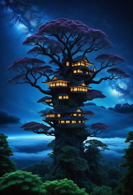 embedding:lazympos, megastructure, tree, above clouds, organic, detailed, dark, night, glowing, neon lights, <lora:Challenge_Winnifier_2025-04:0> <lora:Organic_Macabre:1>