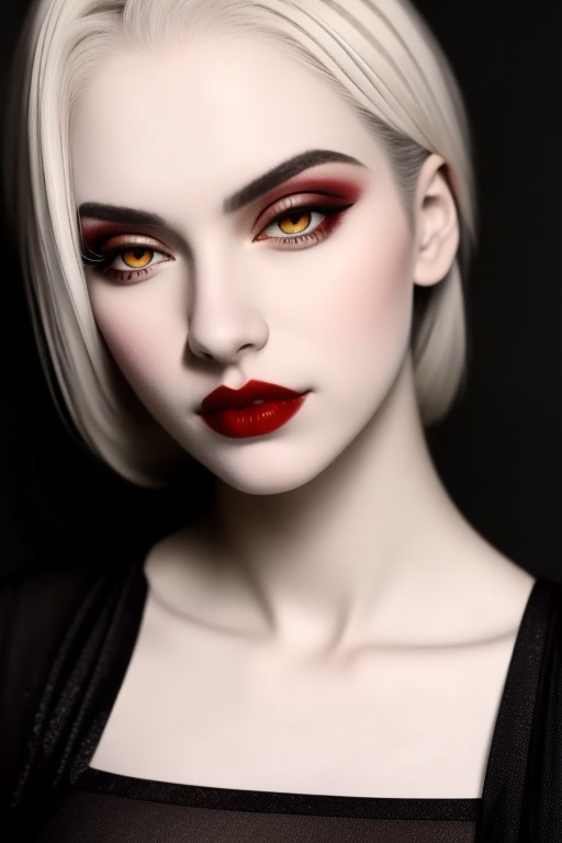 Romanian vampire girl, 23 years old, (beautiful:1.75), (very pale skin:1.35), (gothic makeup:0.99), (Red Lipstick:1),  (anime:0.35), (oval face:0.25), (attractive), (elegant1.5), (night), (front view:1.25), (elegant), 10 minutes before the world will end, hyper-realistic, ultra-detailed, insanely detailed, 4k, realistic 8k, shot on portra 400, (back light), (anime:0.05), (style of Leonardo da Vinci:1.0), (masterpiece)