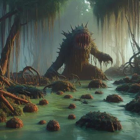 swamp monster,  <lora:swamp monster-000011:1>