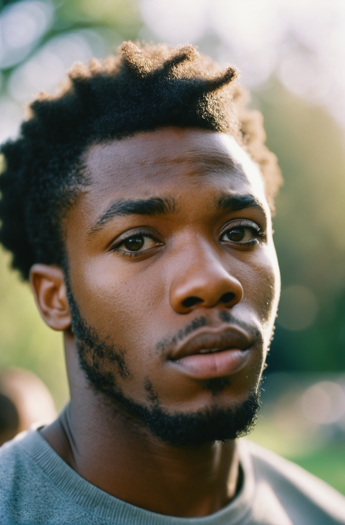cinematic photo photograph, Kodak portra 800, 25 y.o afro american man, . 35mm photograph, film, bokeh, professional, 4k, highly detailed, a look of shock