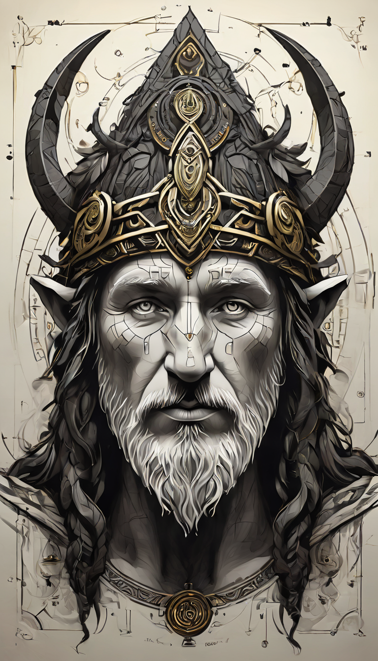 sketch_sheet, a drawing of Druid, ((black and white:1.5)), (paper background:1.5) golden ratio, detailed, sharp focus, intricate, still, dynamic, full color, attractive, cinematic, highly saturated colors, surreal, open intriguing, very inspirational, glowing, magical, thought fascinating, creative, positive, unique  <lora:sketches-sdxl:1>