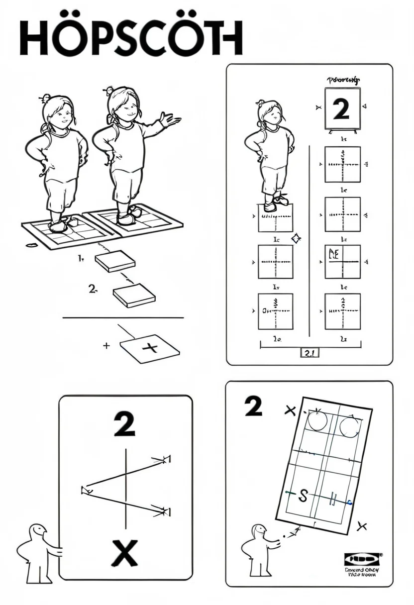 hopscotch, <lora:ikea_instructions_xl_v1_5:1>