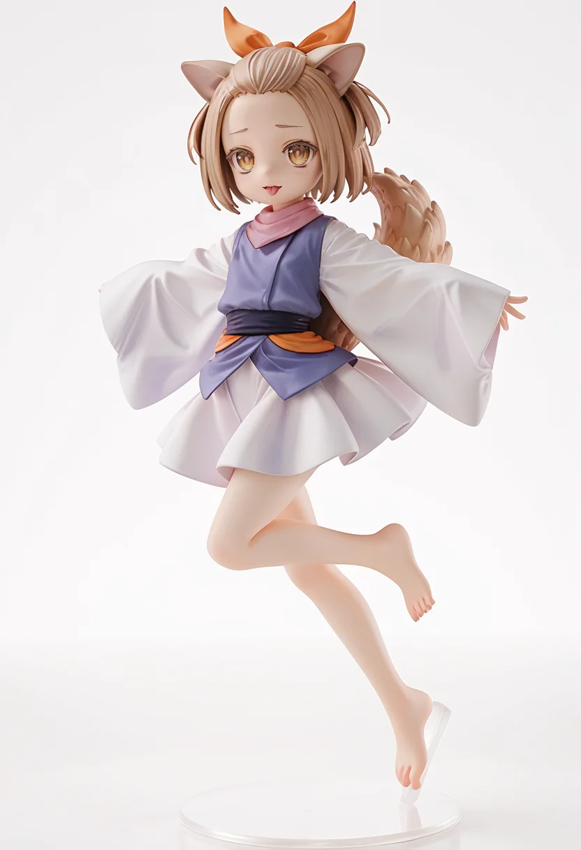 (score_9:0.9),score_8_up,score_7_up,rating_safe,anime style,(zPDXL),(zPDXL3),<lora:Ash Blossom & Joyous Spring ponyXL v1:0.71>,ash blossom & joyous spring, 1girl, solo, barefoot, 3d, tongue out, pvc figure, full body, :p, toes, outstretched arms, looking at viewer, open mouth, red hair ribbon, simple background, sleeves past wrists, white kimono