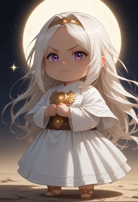 score_9, score_8_up, score_7_up, source_furry, solo, adorable chibi goddess, (flowing hair, long hair, Cosmic_hair:1.4), angry, arms crossed, view from above, goddess dress, (chibi body, sparkling body, pristine body:1.4), (indirect lighting, dynamic lighting:1.4), simple background, chibi art style, (detailed image, high resolution, 5k resolution:1.0), (realistic style, chibi art style, Las Lindas Art Style:1.2)