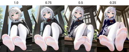 1girl, solo, white pantyhose, feet, soles, sitting, from below, <lora:xuegao-000004:1.0>
