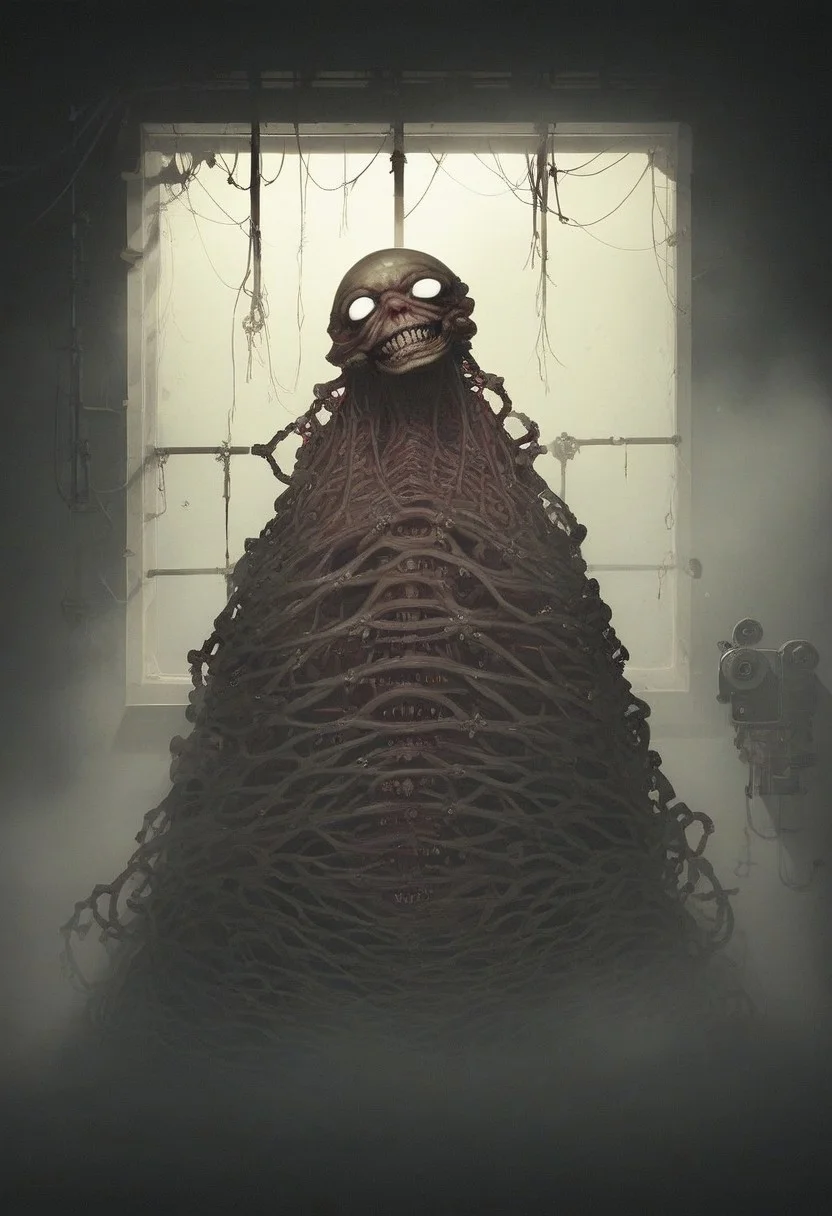 score_9, score_8_up, score_7_up, score_6_up, score_5_up, dramatic lighting, (((psychological: 1.2, horror, full body shot), head tilt, alien, muscle, clean teeth, blank eyes, abandoned factory, broken windows, toys, machines, fog, creepy smile)