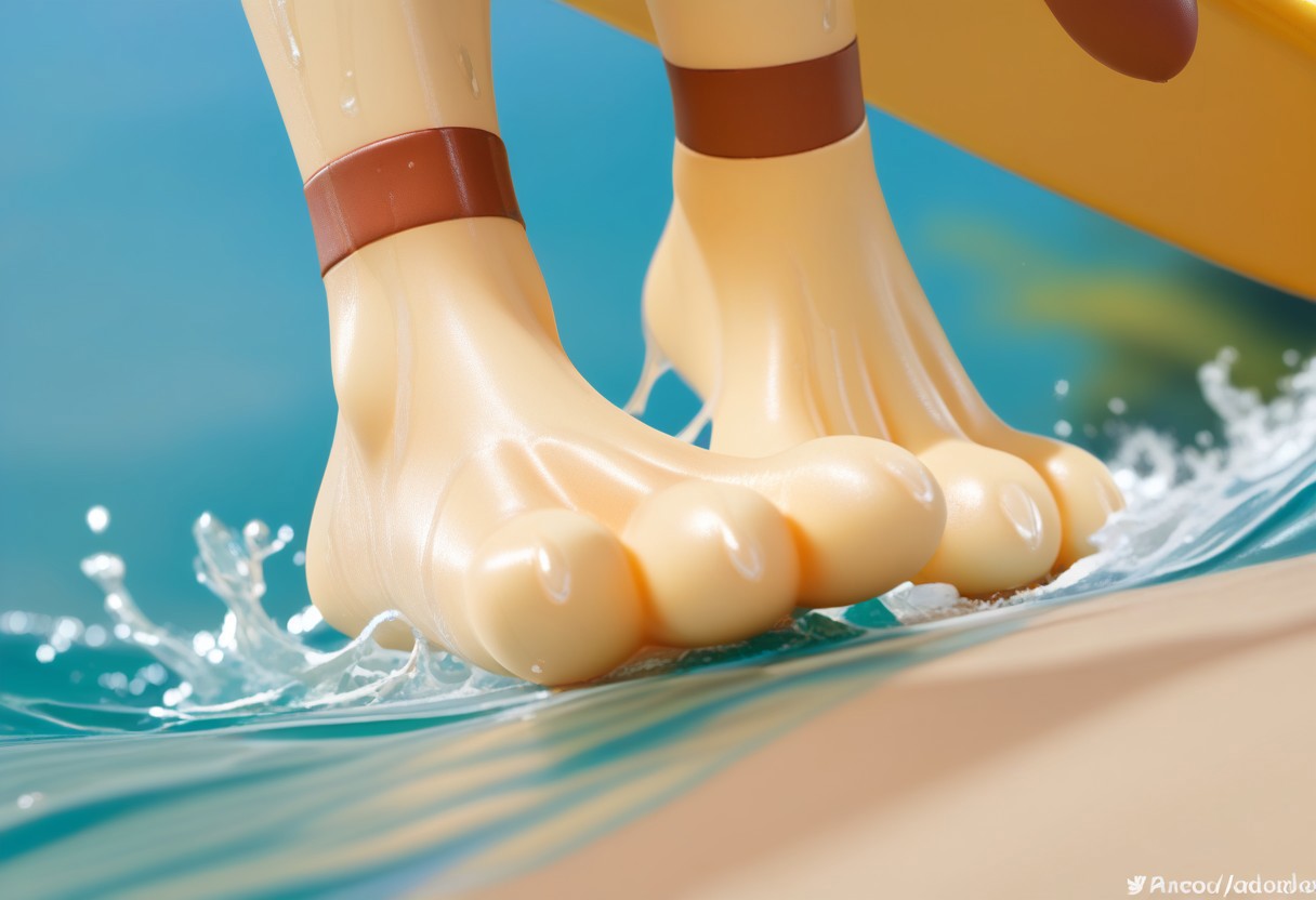 score_9, score_8_up, score_7_up, score_6_up, source_furry, dof, full-length portrait, <lora:POKEMON_SMEARGLE:1.2> smeargle, pokemon (creature), tan feet, 3 toes, foot focus, feet style, foot style, water, surfing, feet on surfboard, wet on feet, close-up