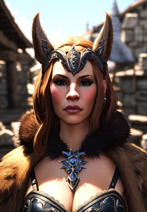 a woman, sfw, <lora:Nord-Female:0.8>, Nord-Female, 1girl, solo, portrait, fur trim,, diamond body, (masterpiece, best quality, absurdres, detailed, ultra-detailed:1.3), hot