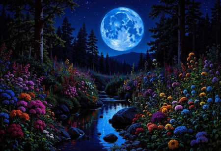 (in full view:1.2), (seen from a distance, wide angle:0.55), The style a combination of [Issac Asimov|Igor Zenin|Heather Theurer], Under lighting, alien planet, alien plants, bioluminescent plants. Harmonious madness, synergy with chance, unique art style, mind bending art. Digital painting in a realistic style representing strange visions of A forest, struck by a meteorite that has been altered by radiation coming from the meteor. The forest, once a popular place for walks has transformed into something out of another reality. The trees, plants and animals have all begun to transform into life forms alien to earth. The wild flowers have developed unusual growth patterns, most have become vines with smaller flowers and are less colorful. The trees have stayed their usual green color but their shape and size have been altered. Even nonliving things have been altered such as boulders, steel and concrete.    A digital rendering covering the entire area, high-res, ultra detailed, photo manipulation, altered realities, <lora:+FluxVelvet's_Mythic_Fantasy:0.7> <lora:Midjourney_Whisper_Chromaplex_Velvet_Myst_v01:0.4> <lora:Epic_gorgeous_Details-flux.1:0.4> <lora:Amazing_scenery_v3:0.6> <lora:UltraReal_Fine-Tune:0.3> <lora:Realism-lora-Flux:0.6> <lora:low-light-flux-v2:0.5>