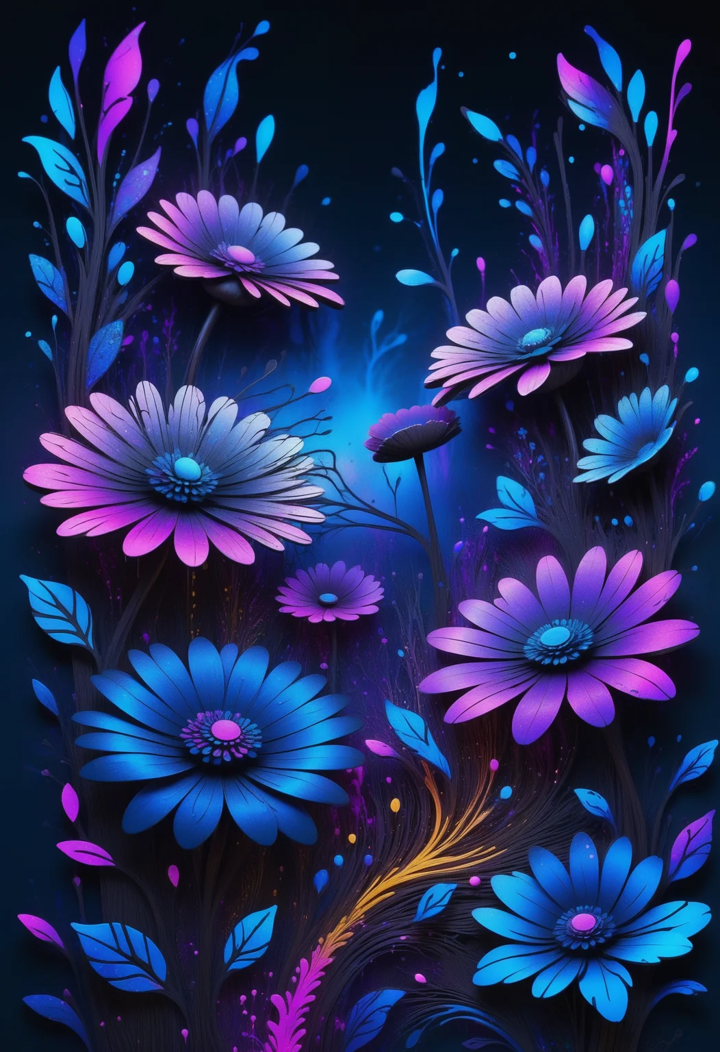 made out of reij-bnysplsh <lora:ebonysplash-000005:1>, zentangle, flower field, Uptight (Quantum Gateway:1.2) , Hazy conditions, Contemporary, Kodachrome, intricate, abstract, highly detailed, ultra detailed, theatrical, magnificent, fine detail, enhanced quality, highly detailed, contemporary, exquisite color