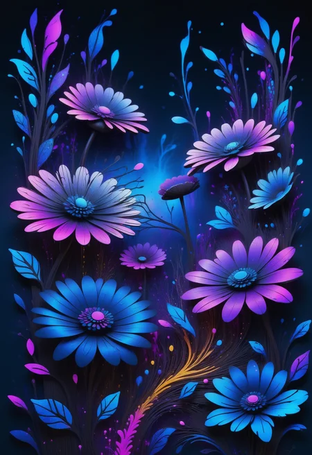 made out of reij-bnysplsh <lora:ebonysplash-000005:1>, zentangle, flower field, Uptight (Quantum Gateway:1.2) , Hazy conditions, Contemporary, Kodachrome, intricate, abstract, highly detailed, ultra detailed, theatrical, magnificent, fine detail, enhanced quality, highly detailed, contemporary, exquisite color