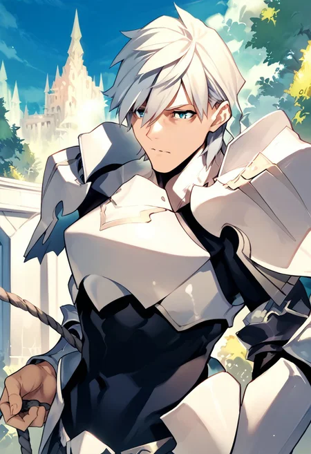 score_9, score_8_up, score_7_up, source_anime, 1boy, PERCIVAL (FATE GRAND ORDER), 
PERCIVAL HEAVY ARMOR, shoulder shielder, rope