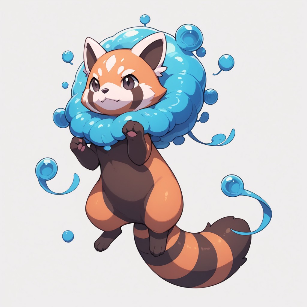 score_9, score_8_up, score_7_up,  
fakemon, pokemon (creature), solo, 
(monster:0.5), (red panda:0.9), (jellyfish:0.6), (feathers:0.6),
simple background, white background,
p0k3m0n,