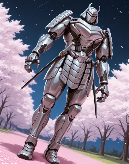 <lora:Silver_Samurai_(Marvel_Comics)_(Illustrious)_(AD):1> Silver Samurai, robot, armor,
((
exterior, traditional Japanese noble's estate home, cherry blossoms, night sky,
dutch angle, dynamic action, male focus, solo, fully armored, villain, hyper glossy body, powerful, superiority,
)),
BREAK: very awe, aesthetically pleasing, masterpiece, best quality, amazing quality, very aesthetic, depth of field, absurd details, depth of field, atmospheric rendering, natural shading, soft shading,
BREAK: lazympos, lazypos (3),