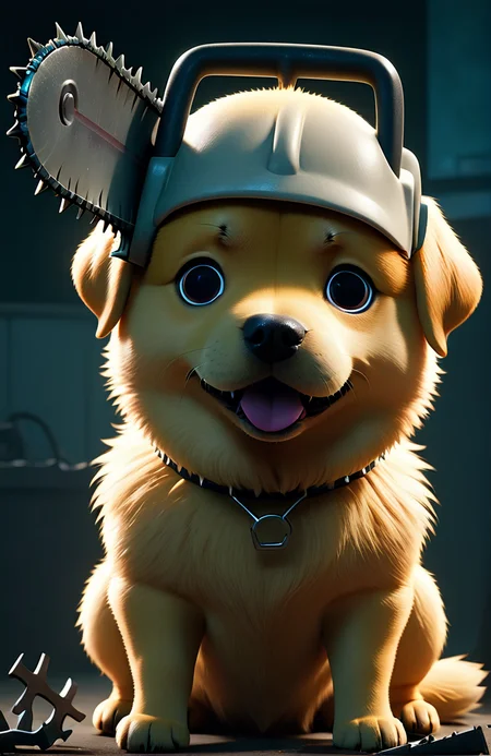 <lora:custom_pochita:0.8> a dog with a chainsaw in the head, pochita, cinematic lighting, arnoldrender, Color, beyond cognitive material, Ultra adn cognizant Lighting Tips, Texture, and finally zbrush layered rendering.
Then fine fur, cute and cuddly, like a Labrador, and then a dangerous combination, canon r5, Enter testp to strengthen upbeta
<lora:sdxl_photorealistic_slider_v1:0.8>
<lora:FaeTastic:0.2> <lora:add-detail-xl:0.6>