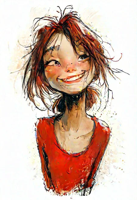 (masterpiece, best quality, highres, high resolution:1.2), extremely detailed, realistic, intricate details, 1girl, solo, red hair, Tousled Updo, widow's peak, open mouth, blush, freckles,