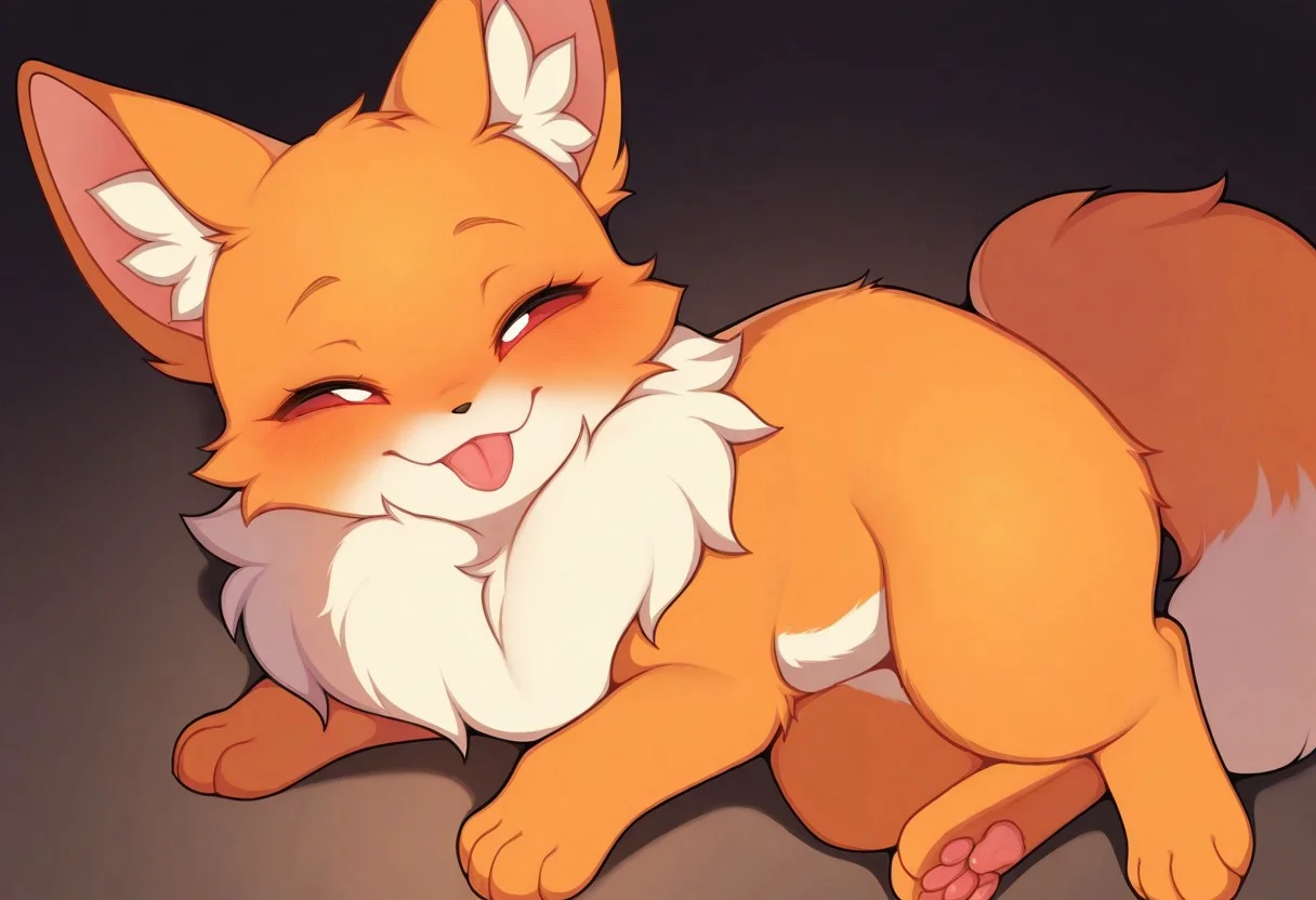 masterpiece, best quality, amazing quality, detailed, illumination, high detail, High-quality, detailed lighting, very aesthetic, absurdres,
s3v1yummy, ((sfw)), ambiguous gender,
pawpads, lying, feral, happy, smile, full body, confident expression, close mouth, barely open eyes, tongue out, fluffy fur,
from above view,
Highly Detailed, good lighting, good anatomy, masterful composition, perfect quality, masterclass photography,