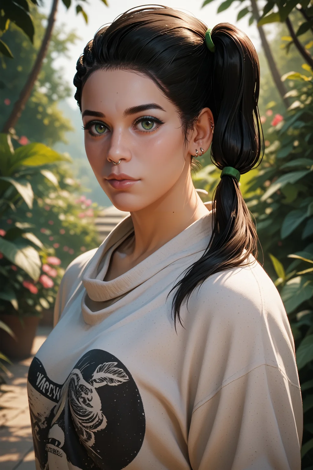 score_9, score_8_up, score_7_up, score_6_up
<lora:WDSitara:0.8>
WDSitara, 1girl, side ponytail, long hair, black hair, nose piercing, make up, looking at viewer, portrait