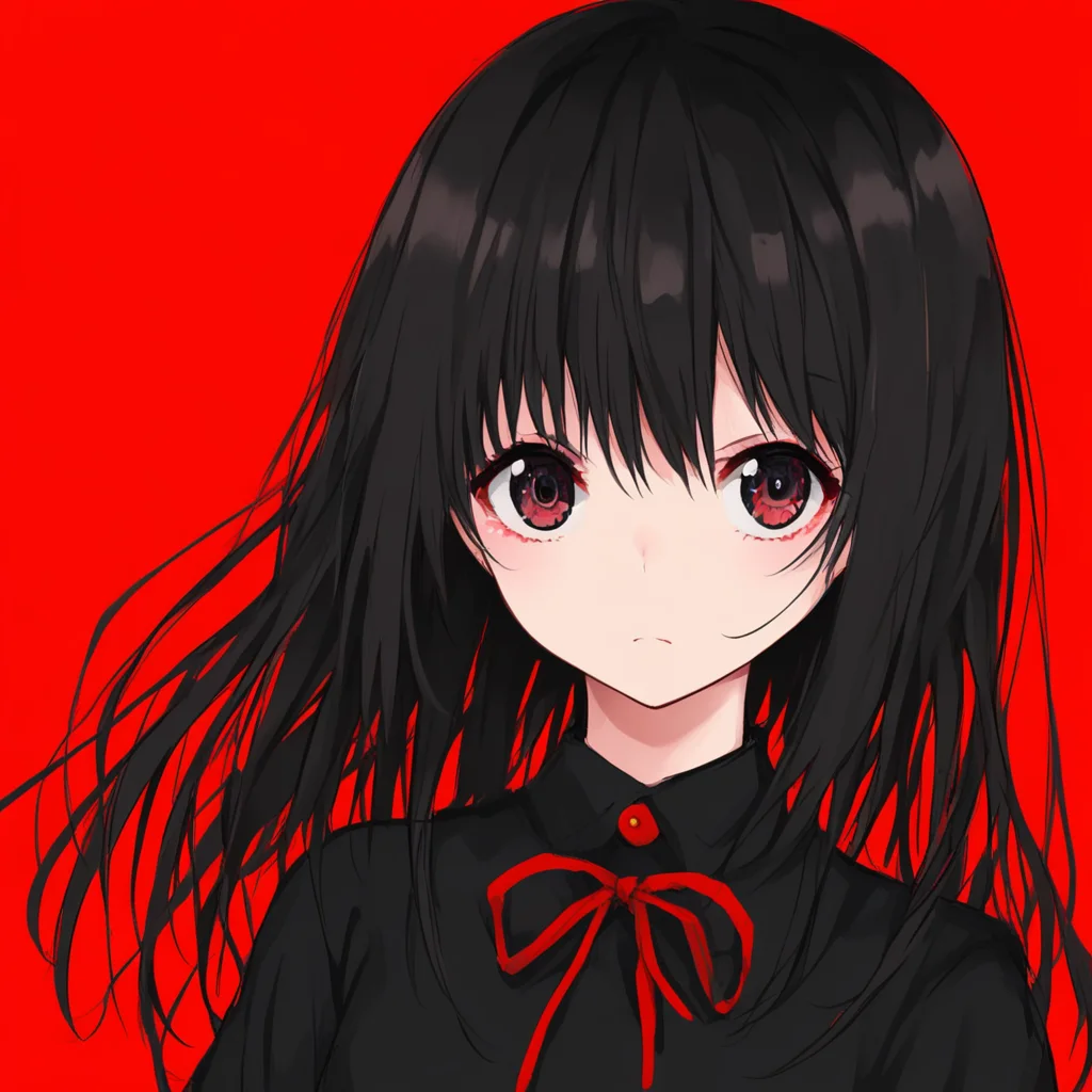 lam (ramdayo), 1girl, solo, black hair, red background