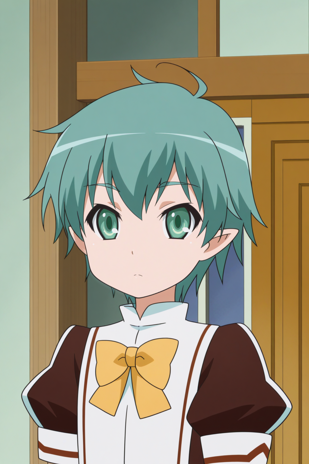 unnbjorg signar, devil school uniform,anime coloring, front view <lora:Astarotte_no_Omocha_-_illustriousv0:0.8>