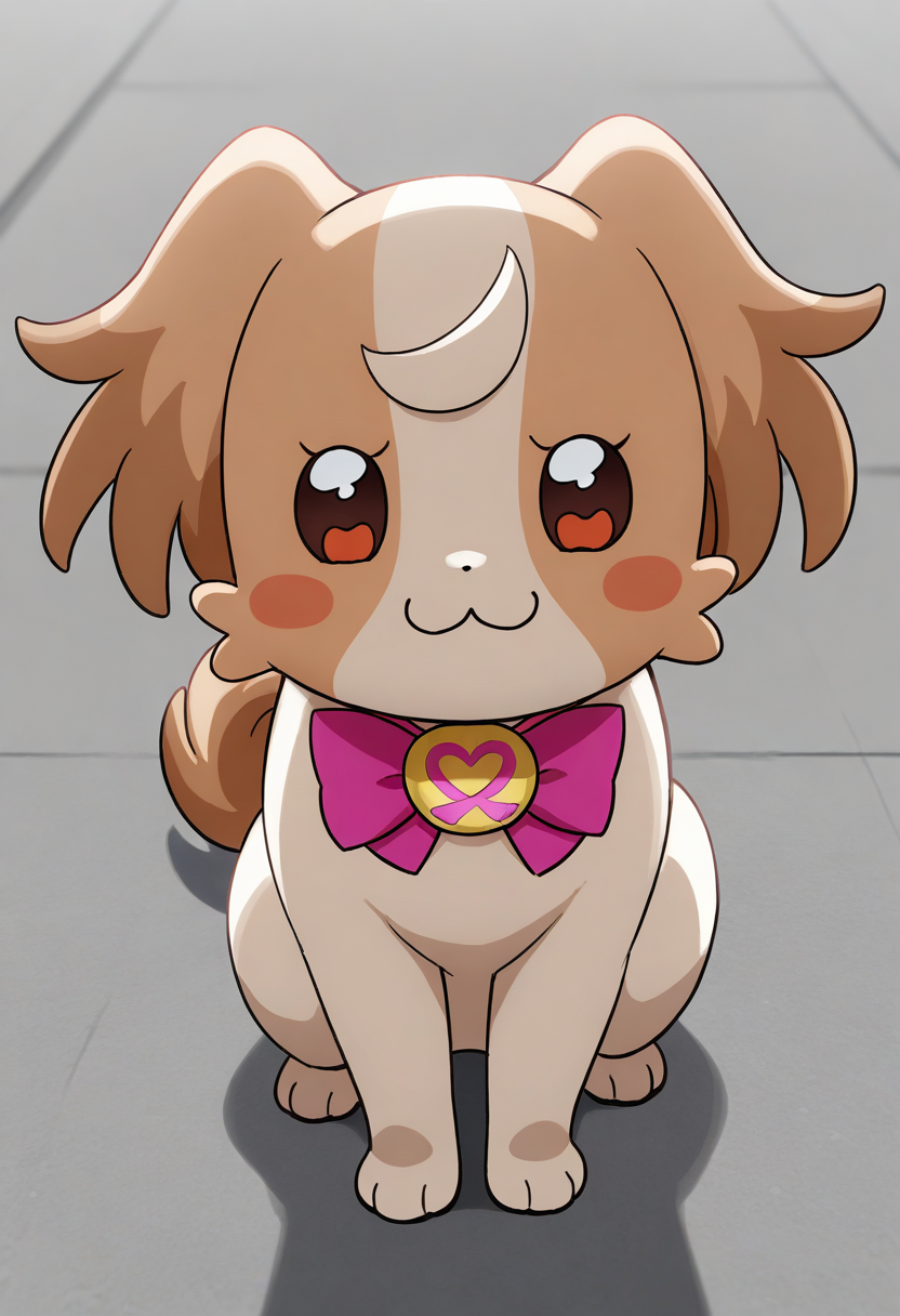 best quality, masterpiece, very aesthetic, dogkomugi, no humans, solo, :3, bowtie, dog, bow, furry, feral,