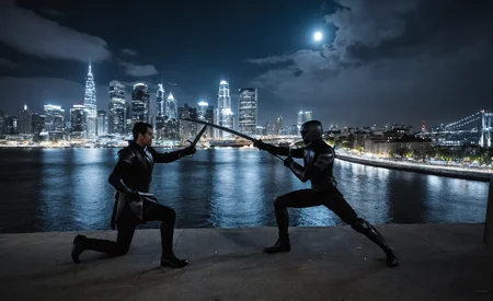 sky, city, lights, night, building, tower, scenery, bridge, architecture, cityscape, skyline, outdoors, skyscraper, background, street, humans, river, cloud, painting, tree, railing, road, night sky, watercraft, star \(sky\), real world location, lamppost, plant, motor vehicle, no humans, starry sky, boat, city lights, car, reflection, canal,
A city at night. the sky is filled with stars and the milky way galaxy is visible in the top right corner. the city is lit up with colorful lights from buildings and skyscrapers. in the center of the image, there are several tall buildings with different colors and designs. on the left side of the sky, there is a large body of water with boats docked along the shore. the water reflects the lights from the buildings and the stars. on the right side of this image, we can see a bridge over a river with a few people walking on it. the bridge has arches and pillars supporting it.
 <lora:skyline-Pony:0.8>