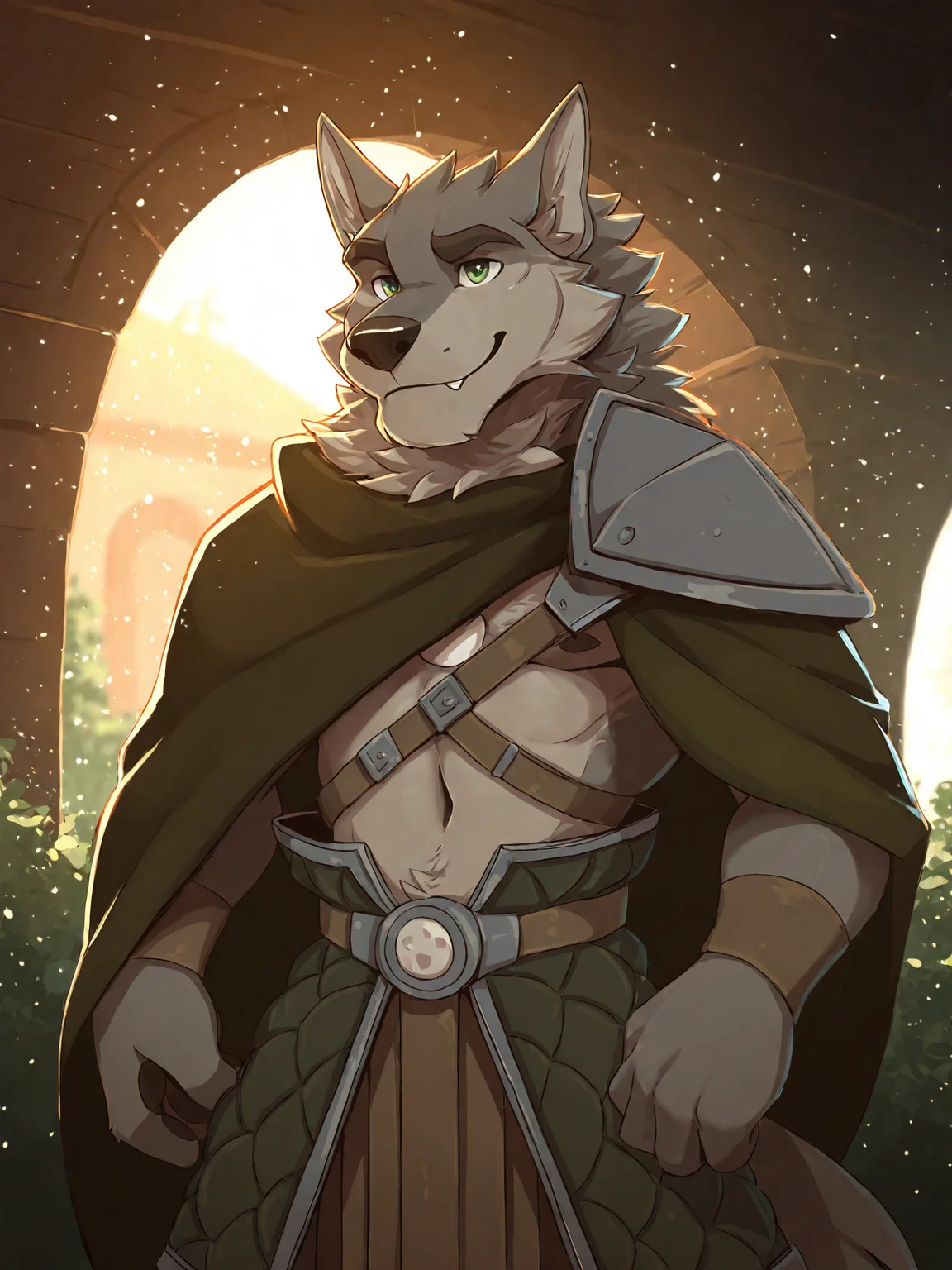 <lora:RanokIL:0.9>, ranok, ranok \(far beyond the world\), solo, male, cape, armor, shoulder armor, belt, jewelry, m
BREAK masterpiece, best quality, amazing quality, very aesthetic,highres, absurdres, detailed background, detailed eyes, beautiful, particles,