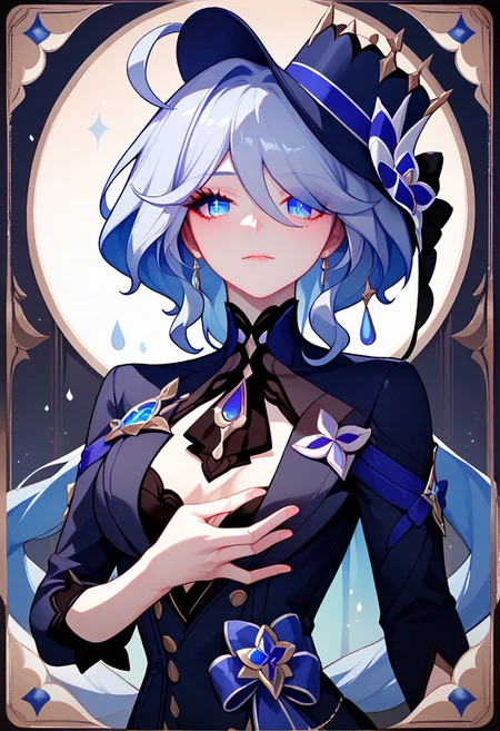 score_9_up, score_8_up, score_7_up, HONKAI STAR RAILWAY TAROT,
1girl, extreamly detailed, beautiful detailed face, complex detailed background, BREAK,
Furina Black Clothes