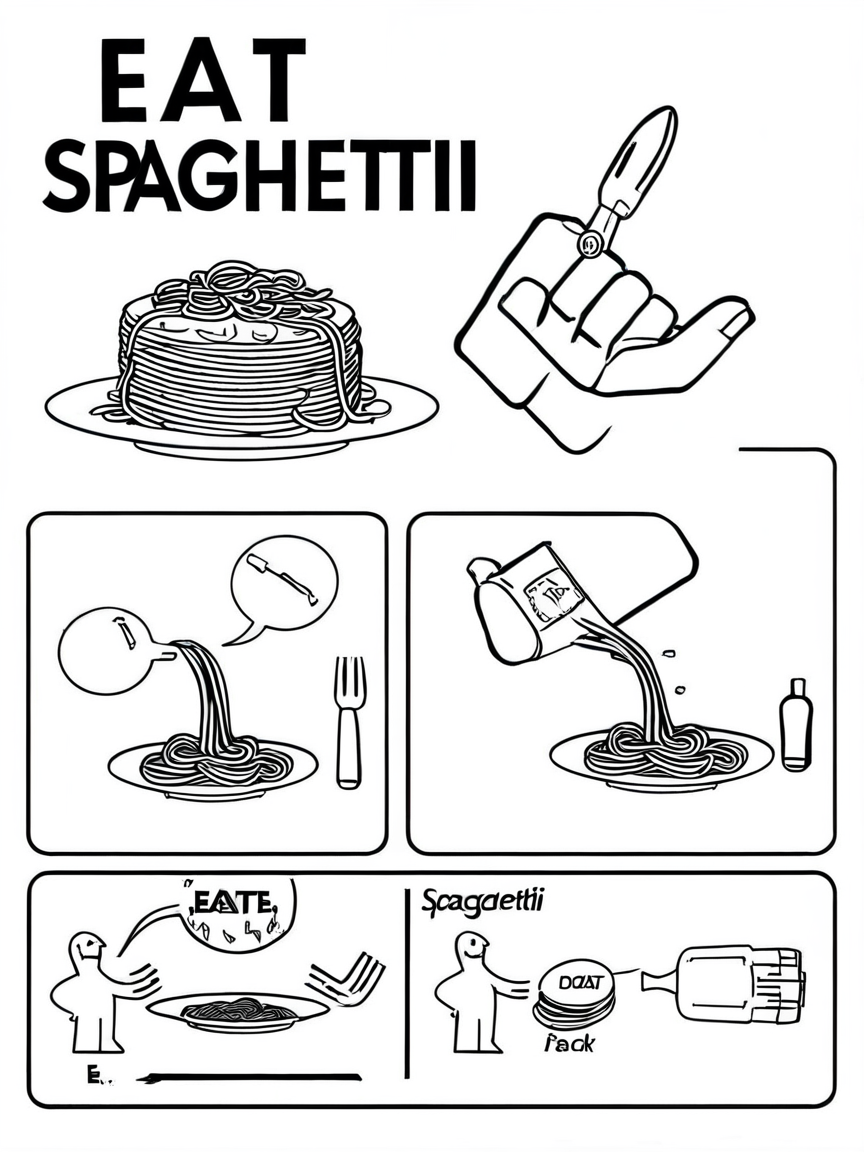 Eat spaghetti <lora:ikea_instructions_xl_v1_5:1>