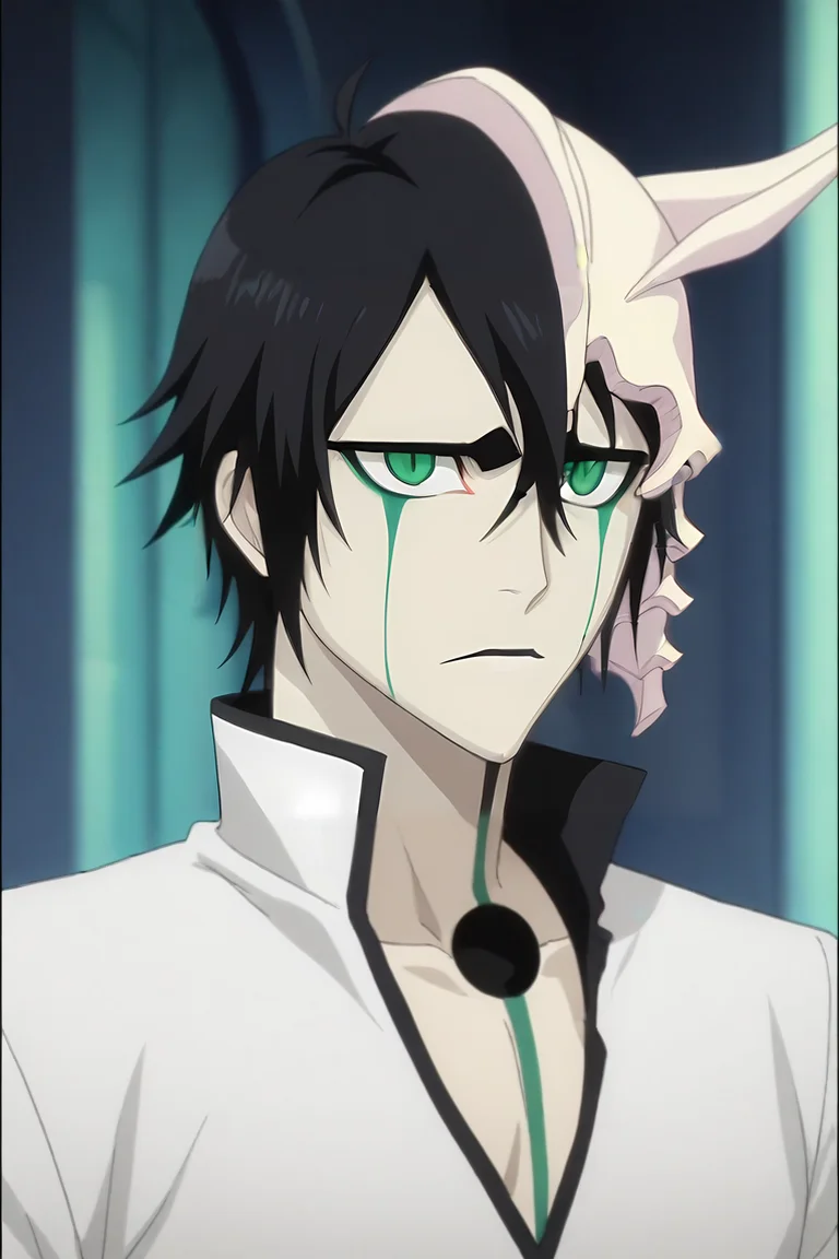 score_9, score_8_up, score_7_up, source_anime, anime screencap, anime coloring, , , upper body, depth of field, 1boy, solo, male focus, <lora:ulquiorra_cifer_pony:0.76>, ulquiorra_cifer, , , , Arms linked with someone, indicating companionship, <lora:sdxl_lightning_8step_lora:1>