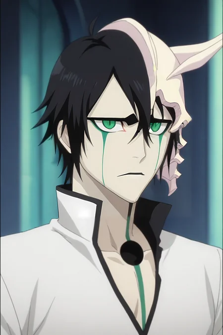 score_9, score_8_up, score_7_up, source_anime, anime screencap, anime coloring, , , upper body, depth of field, 1boy, solo, male focus, <lora:ulquiorra_cifer_pony:0.76>, ulquiorra_cifer, , , , Arms linked with someone, indicating companionship, <lora:sdxl_lightning_8step_lora:1>