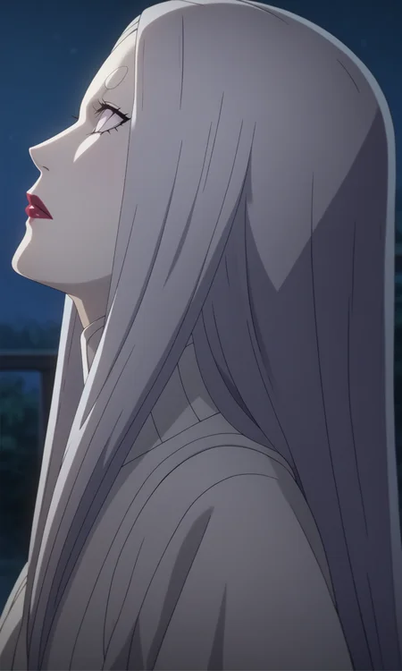 score_9, score_8_up, score_7_up,
game cg,
from side,
kaguyaa, 1girl, solo, no pupils, looking up, lipstick,
long hair, white skin, pale skin,
collar, white kimono, long sleeves,
closed mouth,
night,
<lora:Naruto_KaguyaOOtsutsuki_PXL-000017:1>