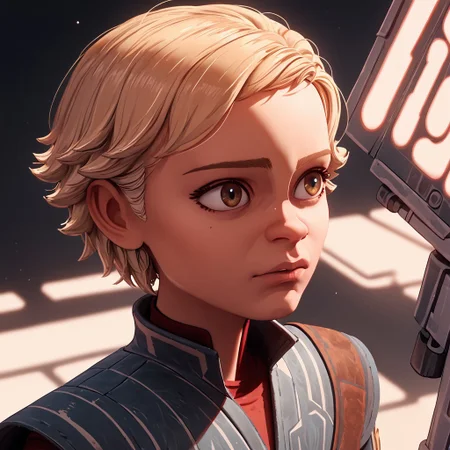score_9, score_8_up, score_7_up, score_6_up, score_5_up, score_4_up, 1girl, OmegBa, short hair, blond hair, portrait, Star wars