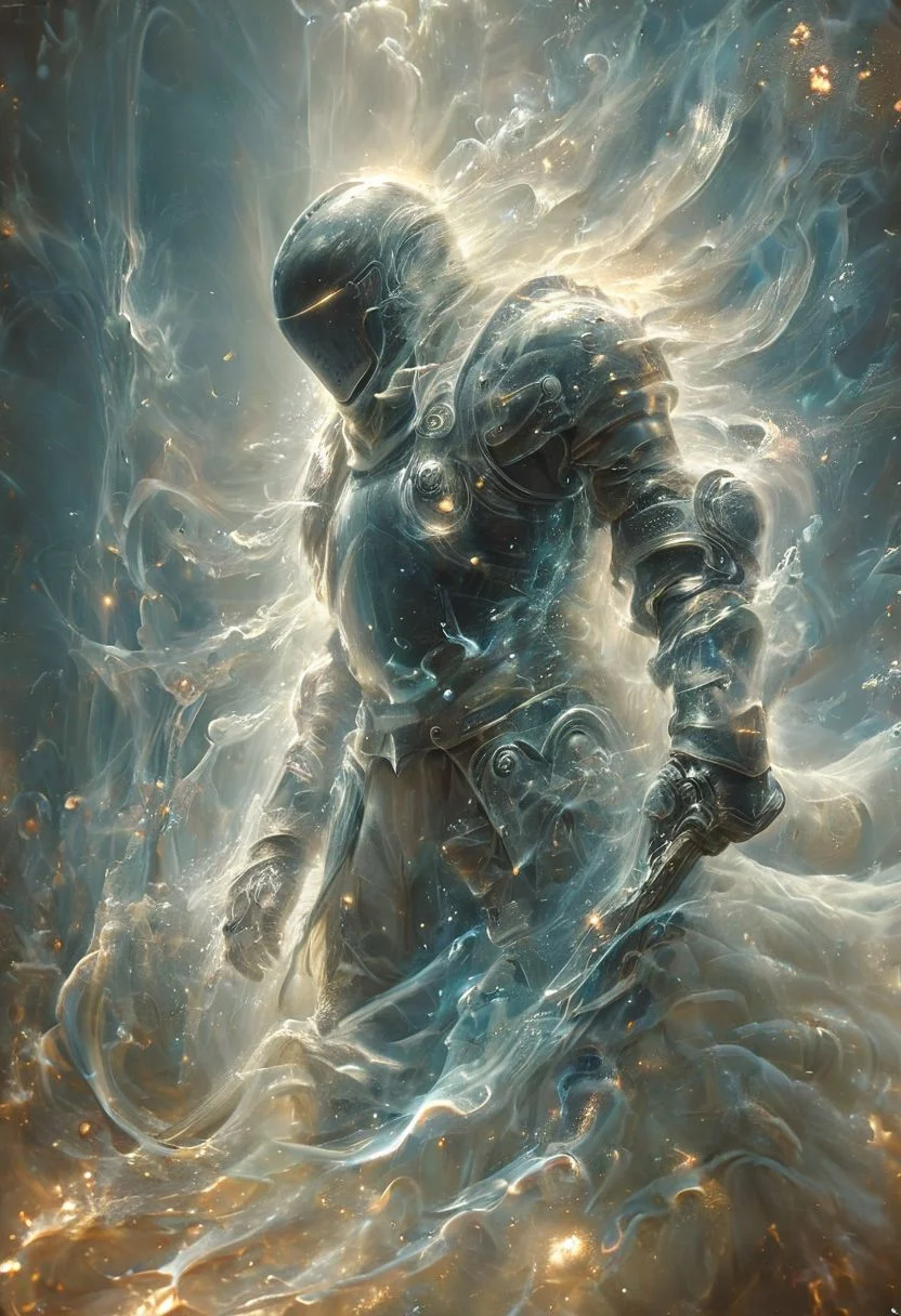in the style of thunder and lightning, on a dark bokeh background, ((energy wings like tentacles of a octopus))
A stunning, highly detailed dark fantasy full body illustration of a proud scifi soldier wearing intricate first world war style armor and an epic ornamented gasmask, holding a great glowing scifi gun, golden and blue glooming eyes, very wide shoulders, wearing big gauntlets, epic composition. The scifi soldier stands heroic with big gun and with a flowing cloak and hood during a storm with foggy gloom, thunderclouds in the background . with insanely intricate details and textures, gloomy dramatic lighting