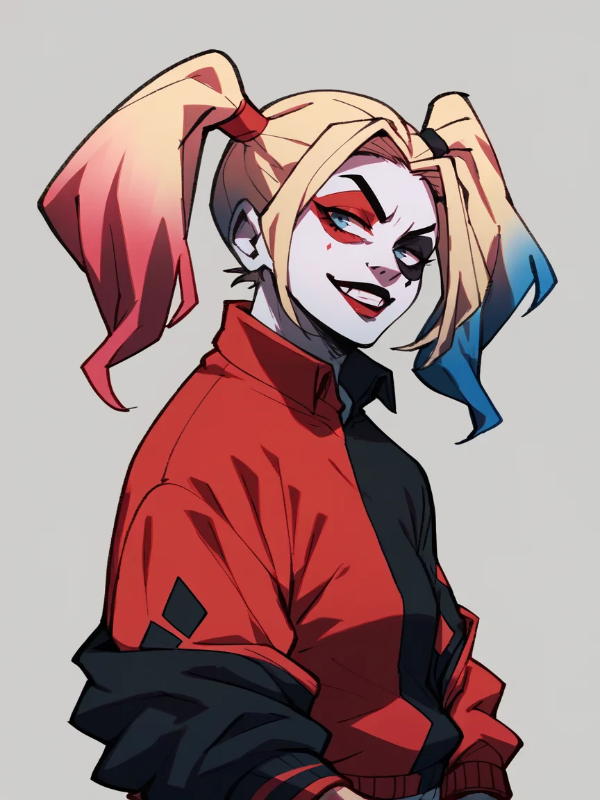 score_9, score_8_up, score_7_up, score_6_up, score_5_up, <lora:h4ruk4m1XLP:1> h4ruk4m1, solo, harley quinn,