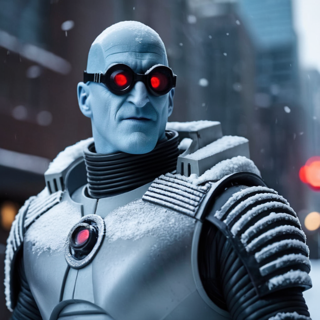 cinematic film still of  <lora:Mr. Freeze:1.2>
Mr. Freeze a man  in snow In Gotham City, shallow depth of field, vignette, highly detailed, high budget, bokeh, cinemascope, moody, epic, gorgeous, film grain, grainy