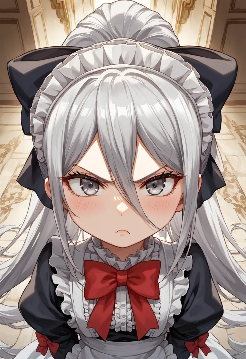 score_9, score_8_up, score_7_up, above the waist shot, standing,
, masterpiece, high quality, Expressiveh, best quality, , detailed, beautiful, detailed face, intricate details, highest quality-style, t, detailed background, beautiful eyes, detailed eyes, volumetric lighting, random pose,
BREAK
<lora:Felli_loss_-_Chrome_shelled_regios_-_V1:.7> felli, gray hair, gray eyes, 1girl, long hair, , black maid , ponytail, red bow, angry, chibi, pissed, (aura:1.2), dark aura
<lora:Eyes_High_Definition:0.25> eyeshd
<lora:Expressive_H:1> expressiveh