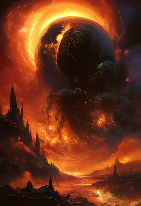 best quality, masterpiece, painting, concept art,  ((((High angle From avove, camera from above, Bird's-eye view, aerial shot view)))), In the heart of the absurdes,land of alien flies, a giant black hole,organic,abomination,toxicity,mutation,pus,dense fog,atmospheric haze,cloud, silicon flora, liquid, ligaments, connections, biological, biomechanical,  light particles, rainy, twisted architecture intricate detail, surreal masterpiece of contrast, blending the energy of  fantasy  with the scifi aesthetic,mix of science fiction and fantasy,deadly void,swirling,attraction,interaction,low gravity,scifi dark fantasy,vibrant colors,dramatic,tragic,melancholy,dark dream,cosmic horror,alienscape,dreamscape,otherworldy,weird,slowly drown,cursed paradise,professional,perfection,visually stunning,mesmerizing,disturbing,mystical touch,highly detailed, intricate,painted in high resolution,close-up,  primary colors,acid bleeding deep colors, no gradients, illustration,ferrotype,grisaille,scenery, ((no humans)),
 composition explores the boundaries of reality, creating a visually arresting scene that defies conventional norms, Dive into the eerie and thought-provoking atmosphere as the surreal narrative unfolds in this captivating and unsettling artwork,epic scale
<lora:John Harris Style:0.8> John Harris Style page,Arik roper,Ben Templesmith,Tsutomu Nihei,Henry Fuseli