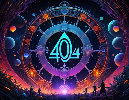 404 Error Reality Not Found,( text "404":2.0),404 Error Reality Not Found, ERROR daemon summoned!, Who needs dead ends in an endless cyberspace?,Symbolism, , Sovereign, Compositing, RE Engine, Surreal, Airbrushing, Fauvist, Ghibli, , Bokeh Circles, 32K, Resourceful,,