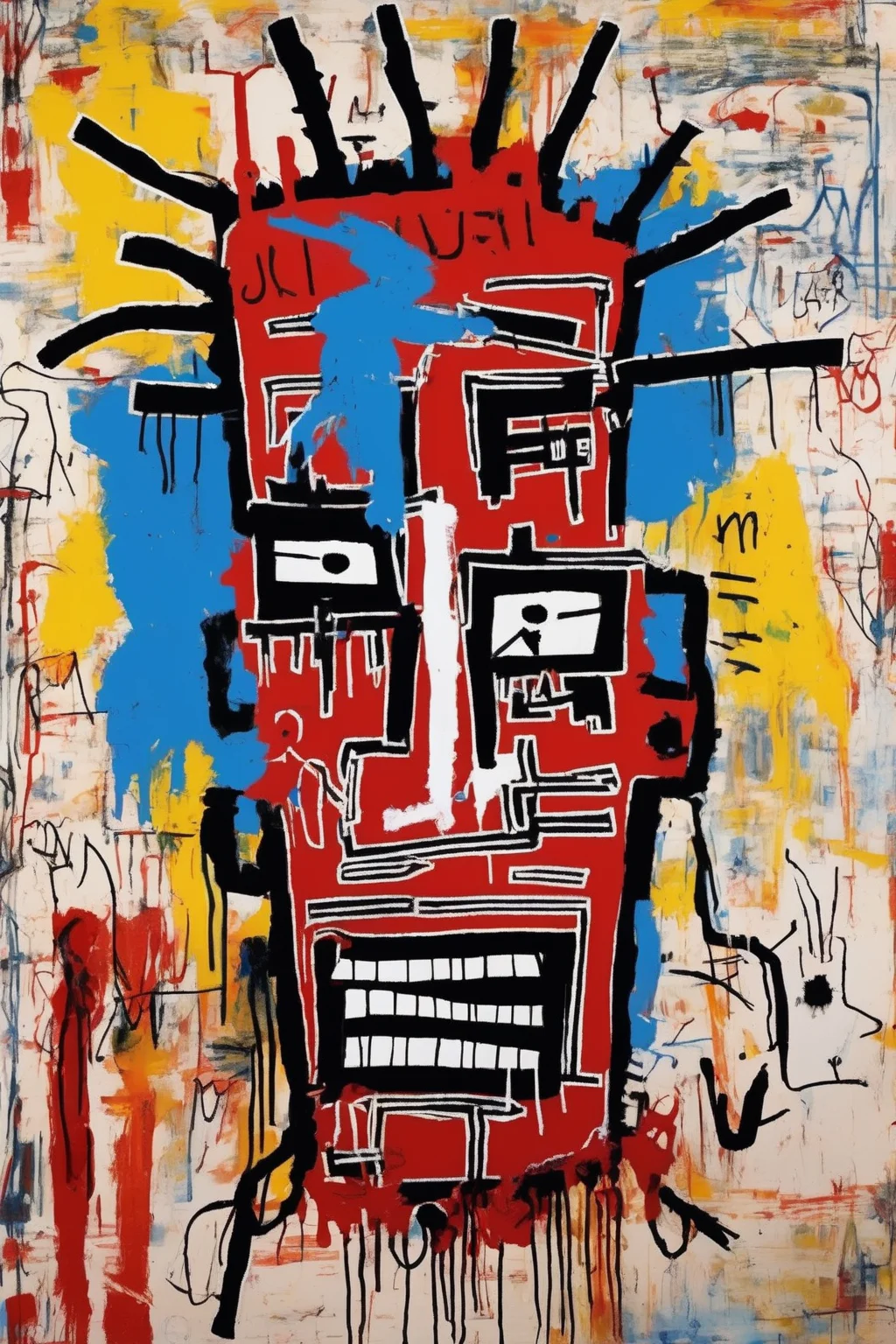 Jean-Michel Basquiat Style - a painting that symbolizes Juneeth in the style of Jean Michel Basquiat
